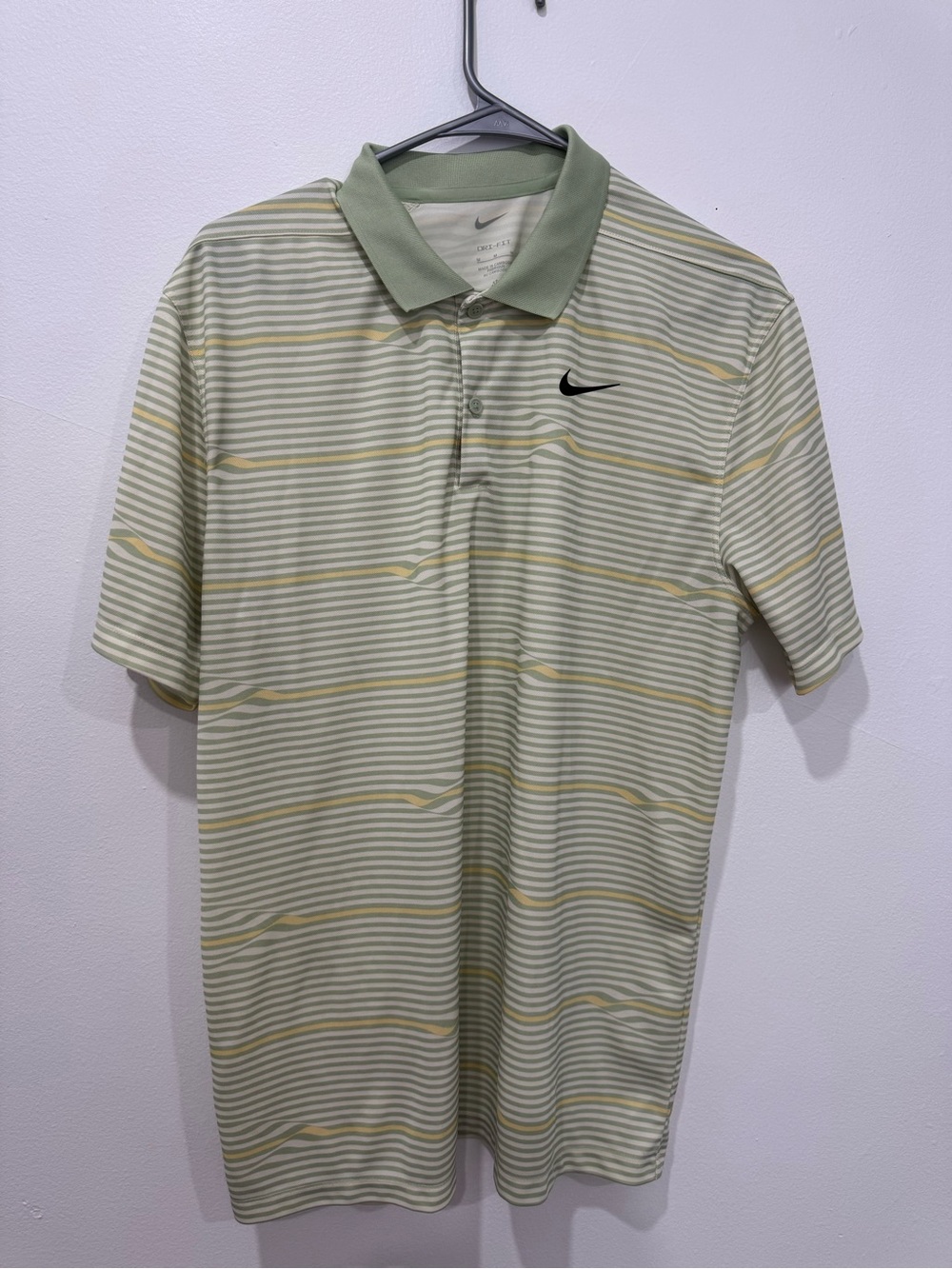 Nike Men’s Pale Green Striped Performance Polo